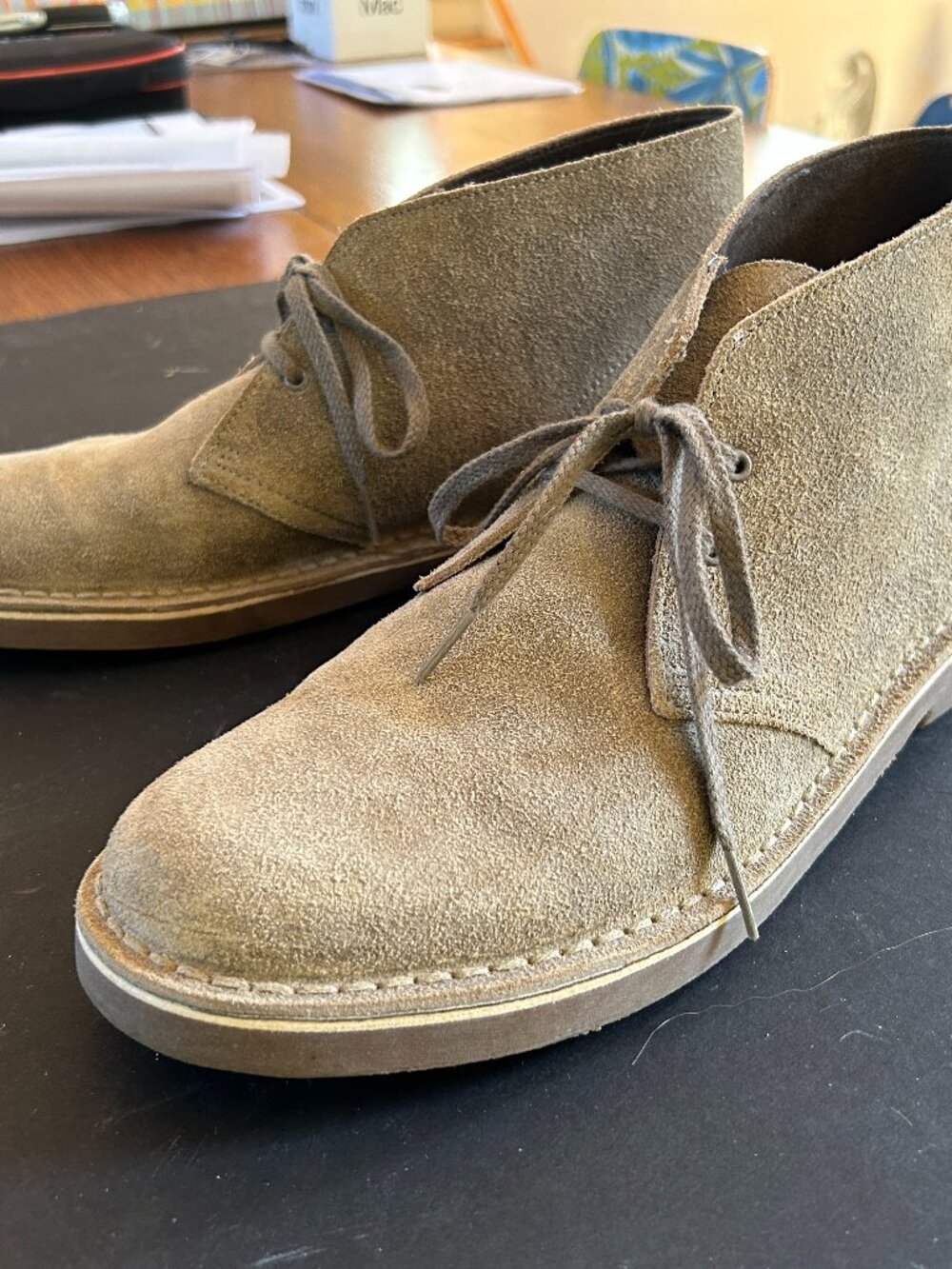 Clarks Collection, chukka boot, sand suede upper, size 10.5 men